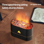 HX853B USB Plug-In Colorful Flame Lighting Effect Aromatherapy Humidifier(Black)
