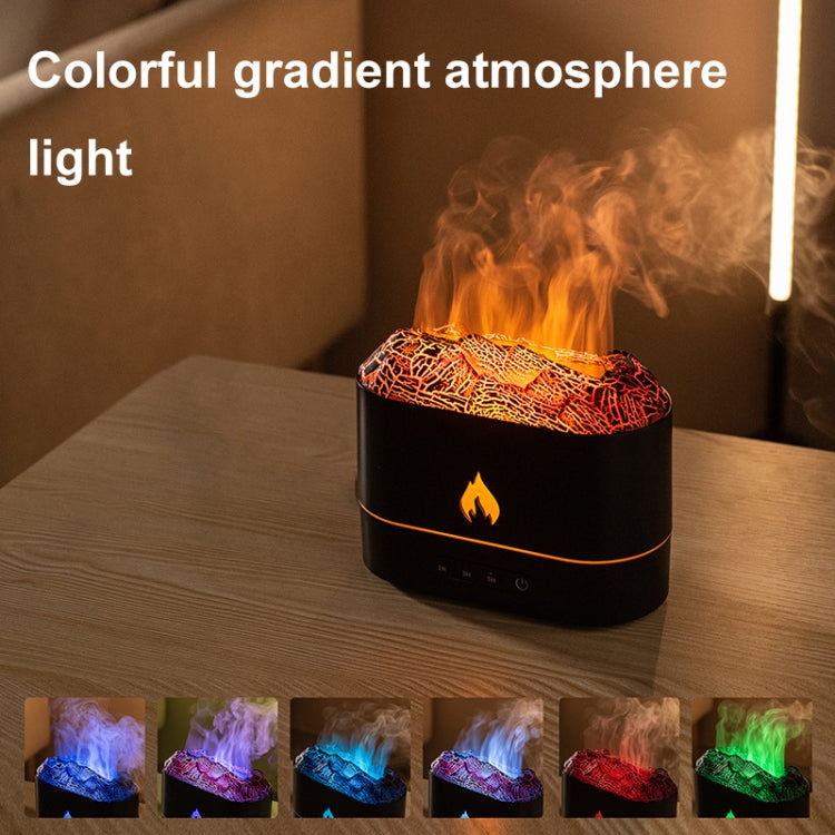 HX853B USB Plug-In Colorful Flame Lighting Effect Aromatherapy Humidifier(Black)