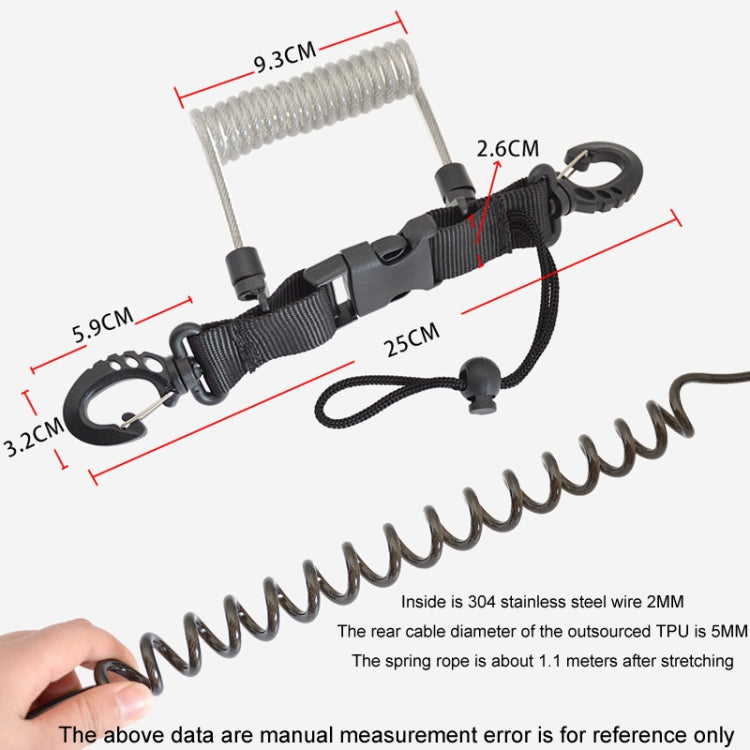 Diving Camera TPU Spring Steel Wire Retractable Anti-lost Rope, Color: Transparent Black
