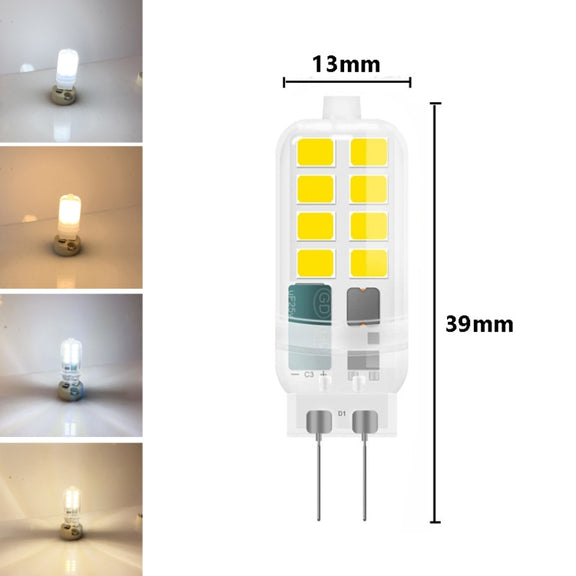 G4 AC/DC12V 3W Flicker-free Replacement LED Halogen Lamp Beads, Light Color: Cold White(Transparent Cover)