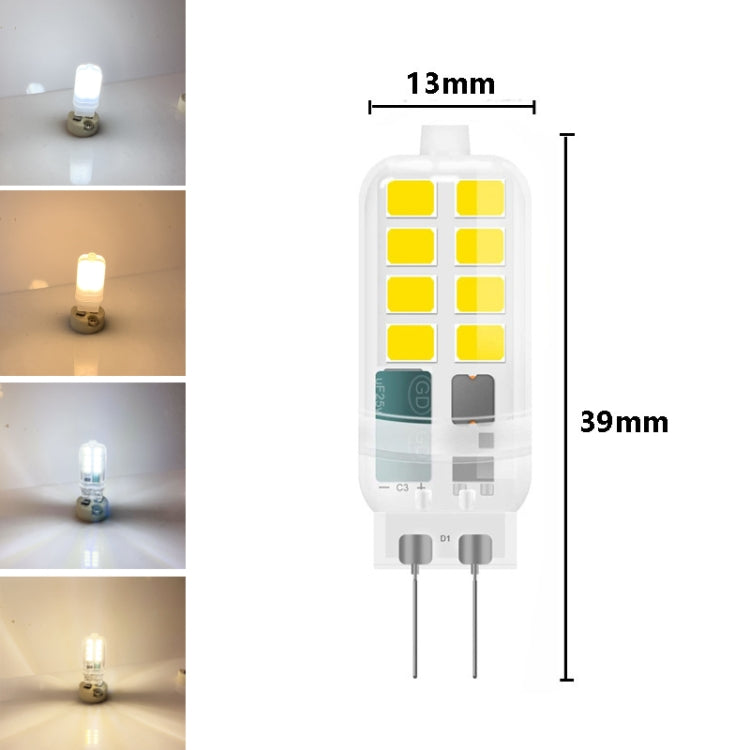 G4 AC/DC12V 3W Flicker-free Replacement LED Halogen Lamp Beads, Light Color: Cold White(Transparent Cover)