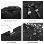 Ozuko Business Laptop USB Backpack Men Schoolbag(Black)