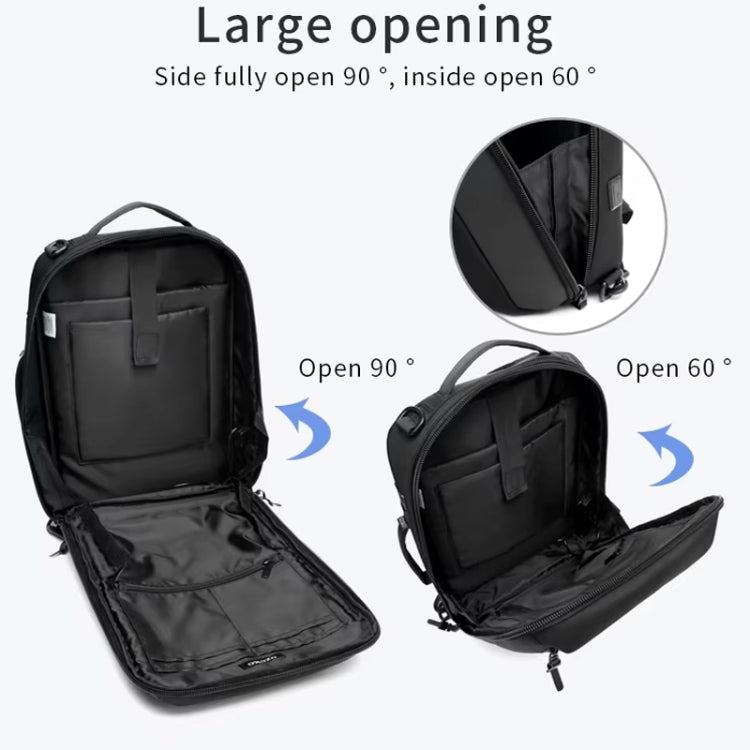 Ozuko Business Laptop USB Backpack Men Schoolbag(Dark Blue)