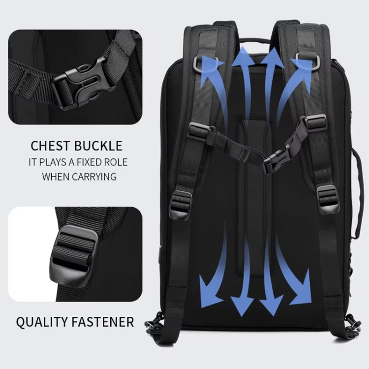 Ozuko Business Laptop USB Backpack Men Schoolbag(Dark Blue)