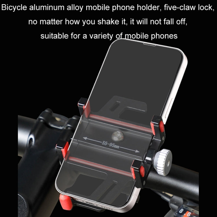 Aluminum Alloy Motorcycle Bicycle Navigation Mobile Phone Holder(Red)