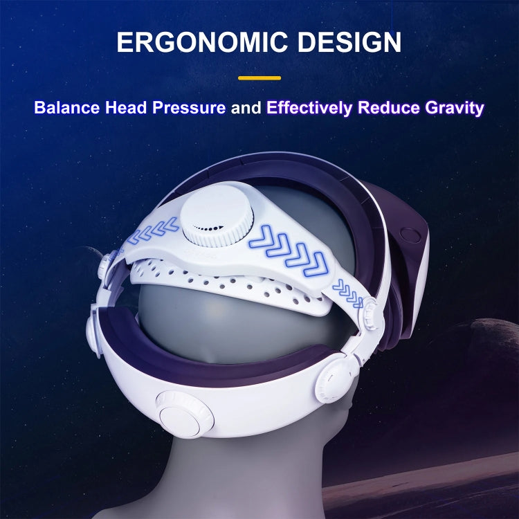 DEVASO For PlayStation VR 2 Elite Headband Non-Slip Comfortable Weight Reducing Headband(White)