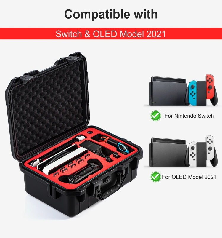 DEVASO For Switch / OLED IP67 Water-resistant Storage Case Hardshell Bag, Color: Black+Shoulder Strap