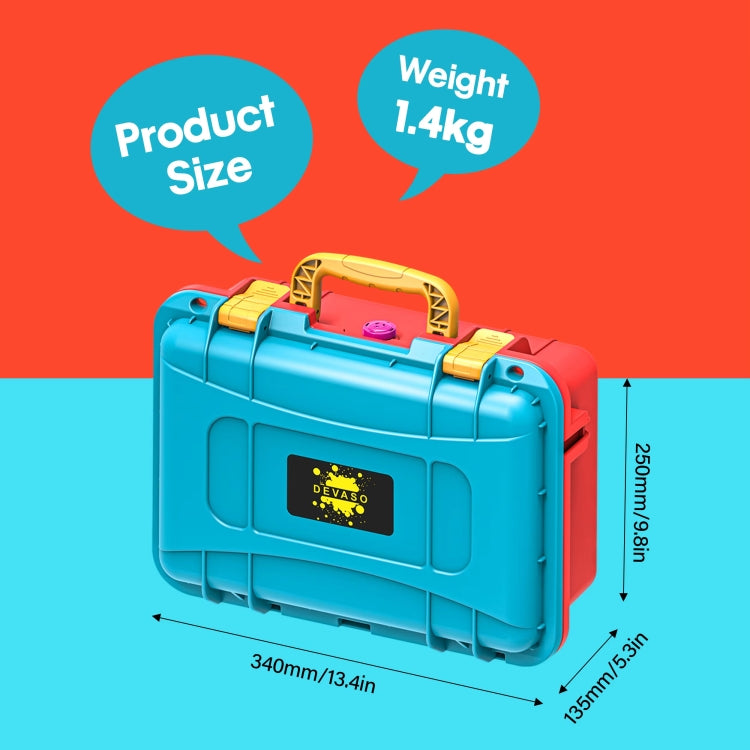 DEVASO For Switch / OLED IP67 Water-resistant Storage Case Hardshell Bag, Color: Orange Blue+Shoulder Strap
