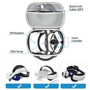 DEVASO For Meta Quest 3S / 3 / 2 / Pro / Pico 4 Large Capacity Carrying Bag Organizer Protective Case