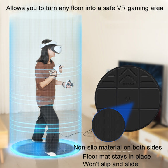 DEVASO VR Glasses Sport Game Simulation Floor Mat(Black)