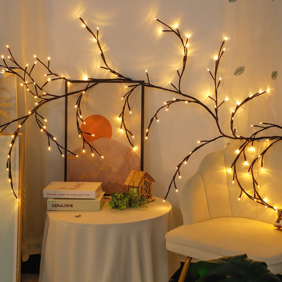 2.3m 144 LEDs Branch Rattan String Lights Wedding Home Decor Garland Lamps, Style: USB Always-on(Warm White)