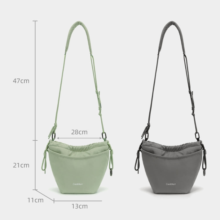 Cwatcun D159 Cloud Drawstring Camera Bag Shoulder Crossbody Photo Bag(Gray)