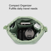 Cwatcun D159 Cloud Drawstring Camera Bag Shoulder Crossbody Photo Bag(Gray)