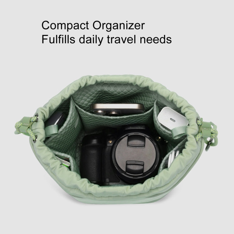 Cwatcun D159 Cloud Drawstring Camera Bag Shoulder Crossbody Photo Bag(Gray)