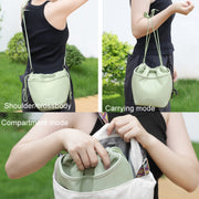 Cwatcun D159 Cloud Drawstring Camera Bag Shoulder Crossbody Photo Bag(Gray)