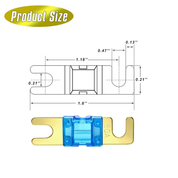 8pcs/Set 12V-58V Mini ANL High Current Bolt-on Fuse(20A-150A)