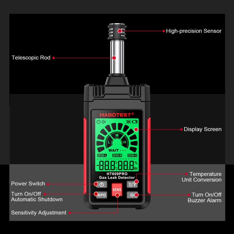 HABOTEST Combustible Gas Methane Leak Detector