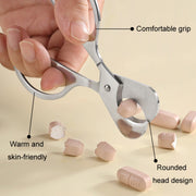 Portable Pill Cutter Stainless Steel Cigar Dispensing Scissors, Style: Round Handle Silver