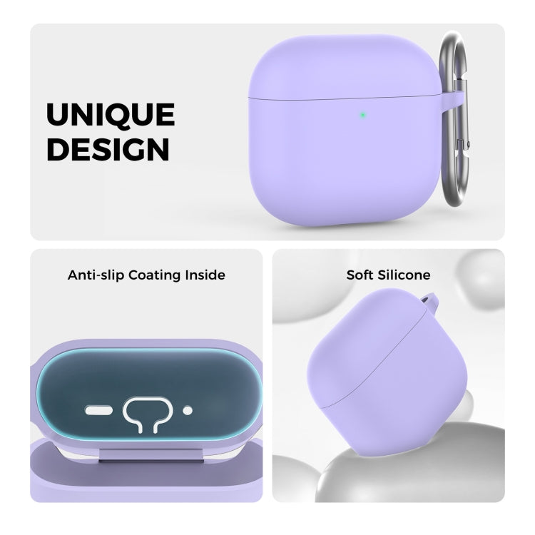 For Airpods 4 AhaStyle WG163 Earphone Drop-Proof Dust-Proof Silicone Protective Case With Cleanning Pen(Black)