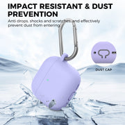 For Airpods 4 AhaStyle WG163 Earphone Drop-Proof Dust-Proof Silicone Protective Case With Cleanning Pen(Black)