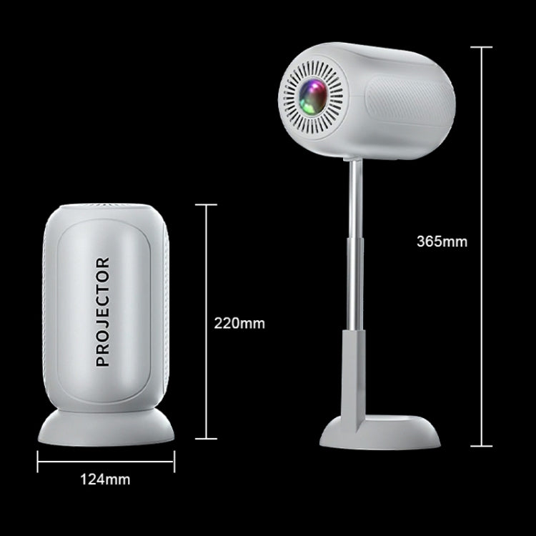 TS-6 Android 11 WiFi6 4K Mini Projector Hidden Lift Gimbal Projector US Plug(White)