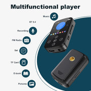 MP3 Bluetooth Music Player HIFI Sports Clip Touch Screen MP4, Memory: 32GB(Black)