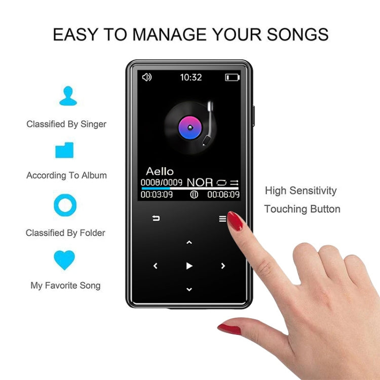 Bluetooth MP3/MP4 Music Player Portable Walkman, Memory: 16GB(Black)