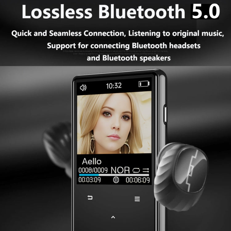 Bluetooth MP3/MP4 Music Player Portable Walkman, Memory: 16GB(Black)