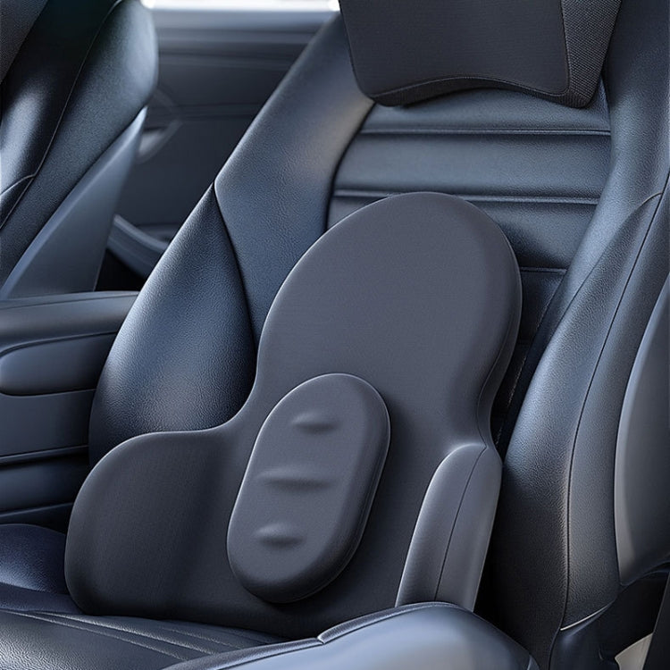 Multifunctional Car Memory Foam Adjustable Lumbar Support, Color: Classic Black