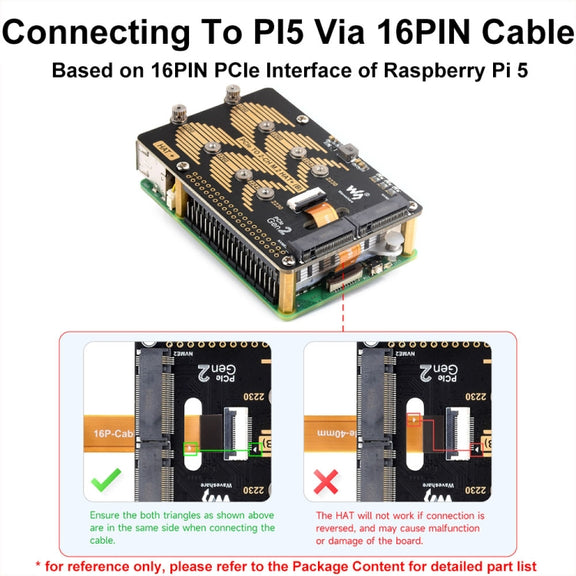 Waveshare For Raspberry Pi 5 PCIe To 2-Ch M.2 Adapter Type B NVMe Protocol(27710)