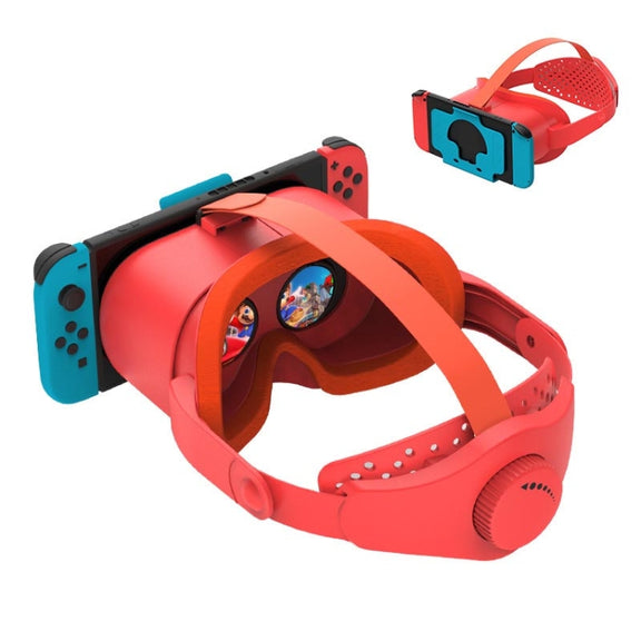 DEVASO Compatible With Switch / Switch OLED Display Game Console HD 3D VR Glasses Headband Adjustment Accessories(Orange Blue)