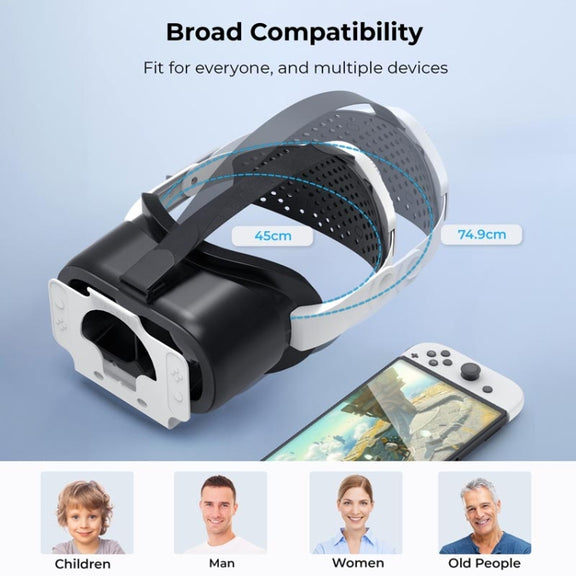 DEVASO Compatible With Switch / Switch OLED Display Game Console HD 3D VR Glasses Headband Adjustment Accessories(Orange Blue)