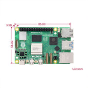 Waveshare For Raspberry Pi 5 2.4GHz Quad-Core BCM2712 Processor Development Board, Spec: 2GB