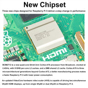 Waveshare For Raspberry Pi 5 2.4GHz Quad-Core BCM2712 Processor Development Board, Spec: 2GB