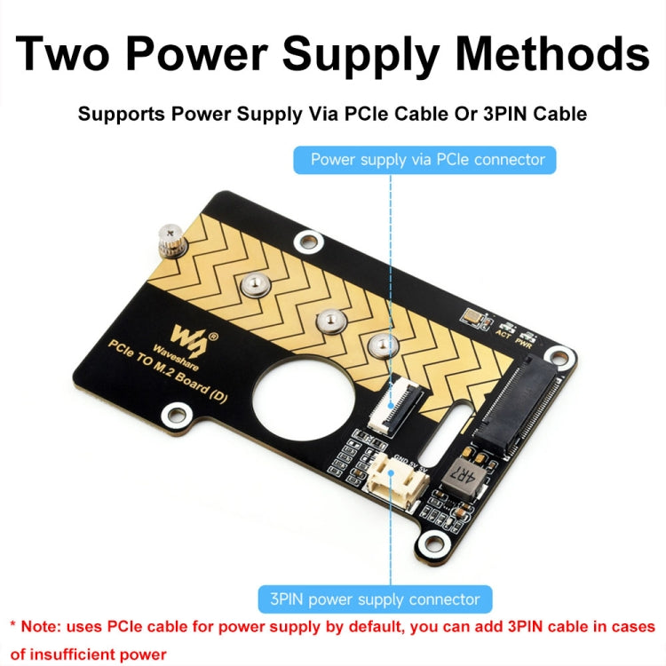 Waveshare For Raspberry Pi 5 PCIe To M.2 Adapter Board Support NVMe Protocol(27709)