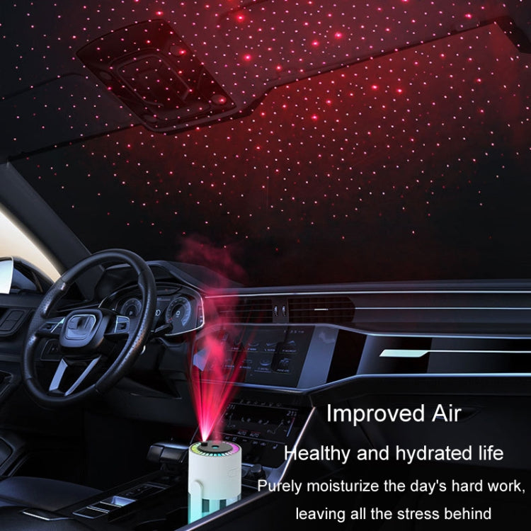 280ml Star Projection Light Humidifier USB Car Diffuser Humidifier Household Hydrating Atomizer, Color: Rotating White