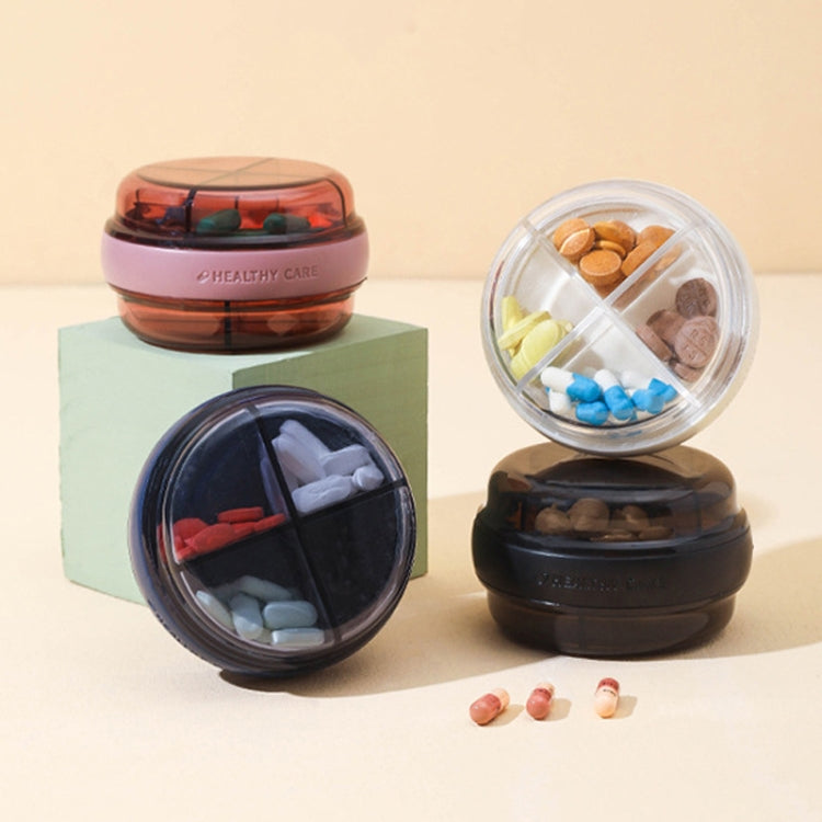 Mini Portable Double Compartment Sealed Medicine Organizer(Black)