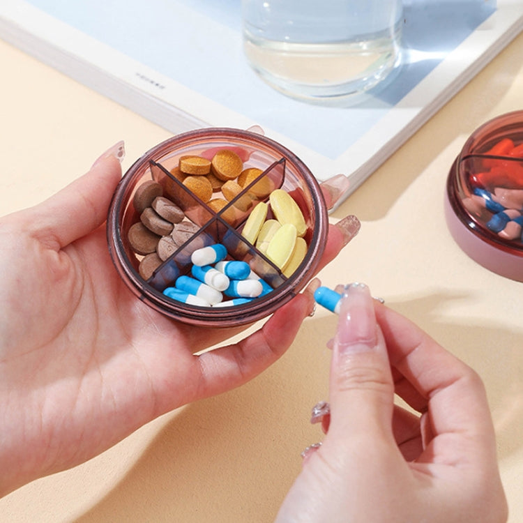 Mini Portable Double Compartment Sealed Medicine Organizer(Black)