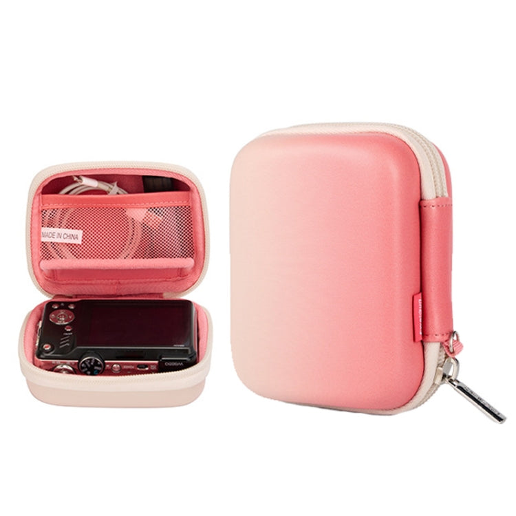 Cwatcun H45 Mini Storage Bag Small Microslice Digital Camera Bag PU Water-resistant Hard Shell Bag(Pink)