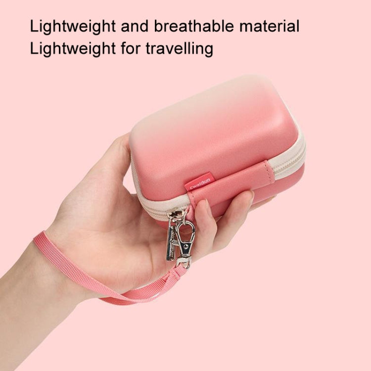 Cwatcun H45 Mini Storage Bag Small Microslice Digital Camera Bag PU Water-resistant Hard Shell Bag(Pink)