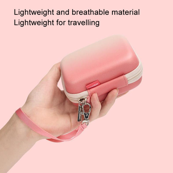 Cwatcun H45 Mini Storage Bag Small Microslice Digital Camera Bag PU Water-resistant Hard Shell Bag(Pink)