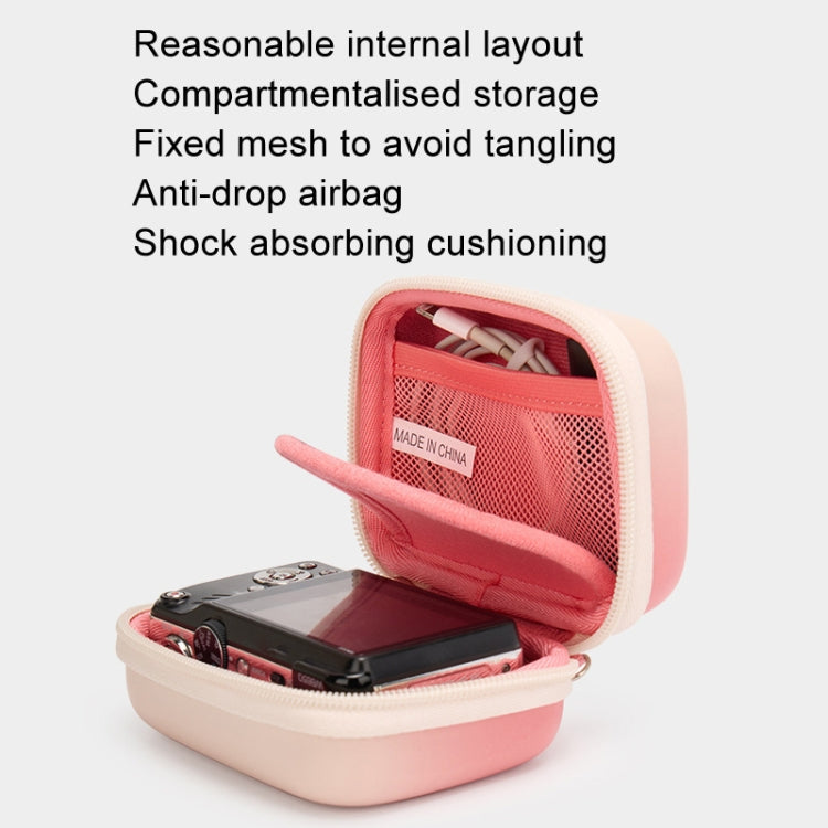 Cwatcun H45 Mini Storage Bag Small Microslice Digital Camera Bag PU Water-resistant Hard Shell Bag(Pink)