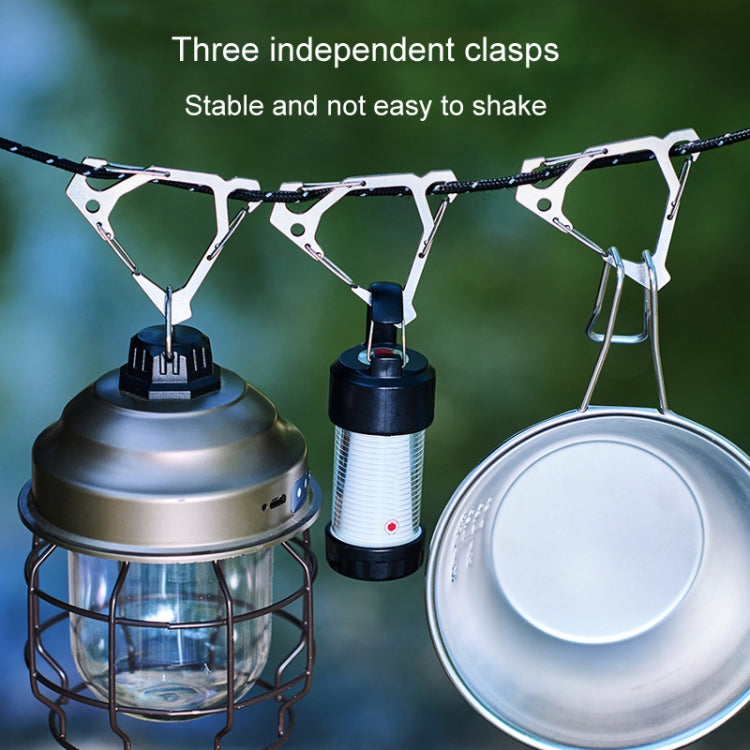 Outdoor Stainless Steel Hanging Buckle Multi-functional Portable Triangle Hook Multi-Hook Carabiner(White)