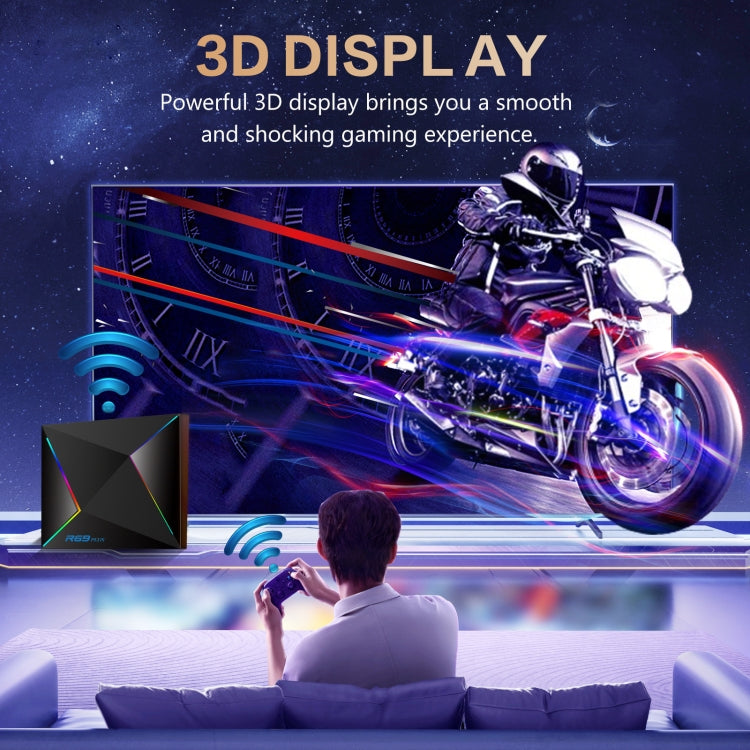 4G+32G UK Plug R69PLUS Allwinner H728 Octa-Core ARM Cortex A55 Android 14 Network Box Player
