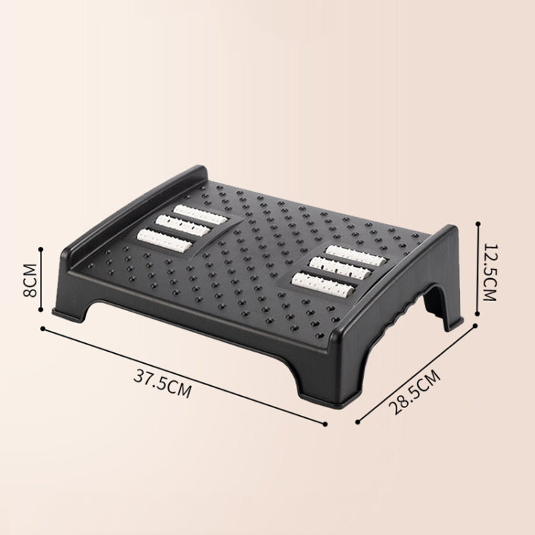 Double-row Roller Massage Foot Pedal Footrest Under the Table(Black)