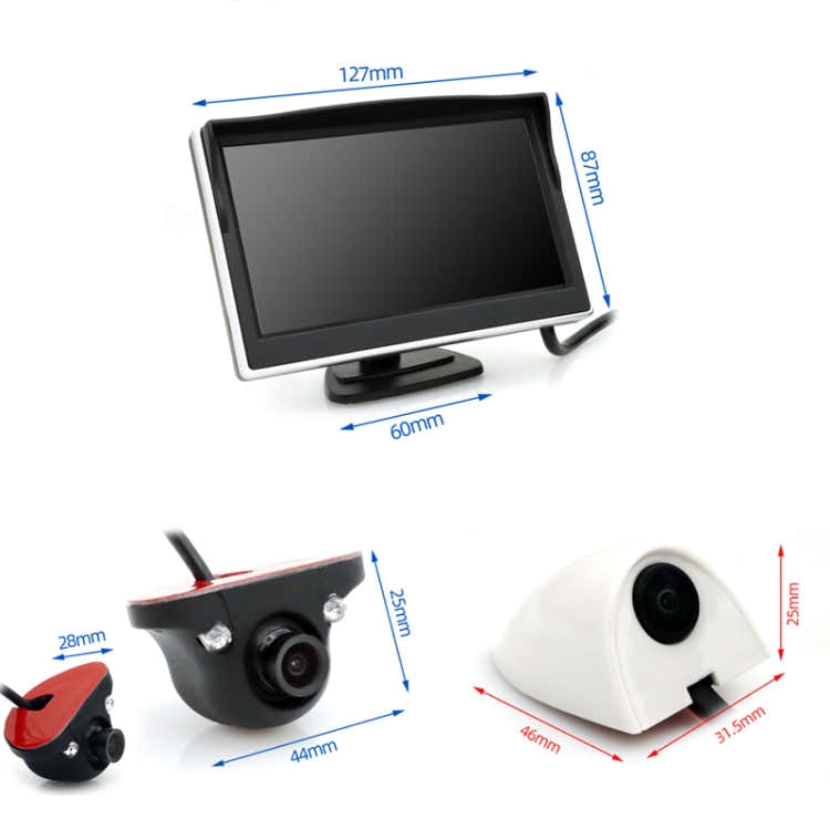 5 Inch Carplay Portable Surveillance Video Car Display, Specification: With CCD Blind Spot Camera