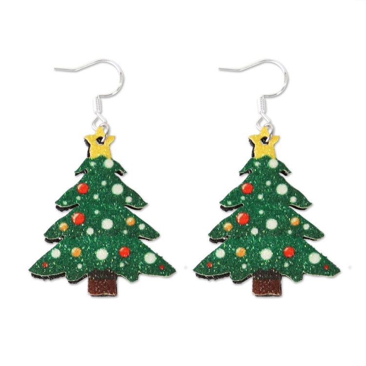 Christmas Element Cartoon Decoration Earrings Shiny Earrings, Spec: Tree