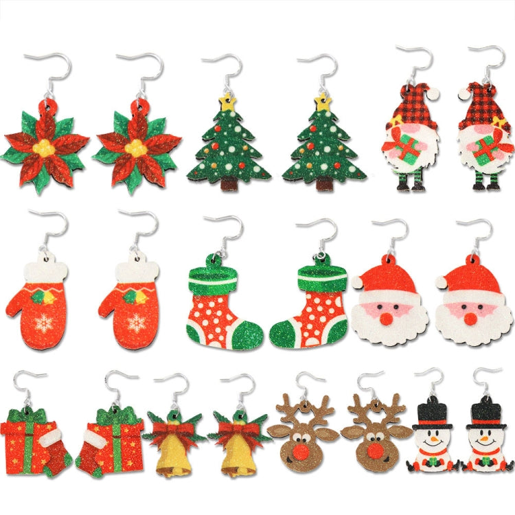 Christmas Element Cartoon Decoration Earrings Shiny Earrings, Spec: Rudolph