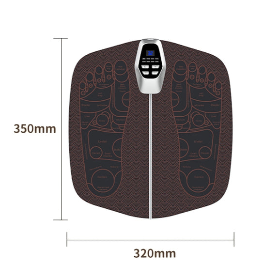 EMS Foot Massager Pad Foldable Pulse Foot Massage Mat Microcurrent Foot Physical Therapy With RC(Coffee)