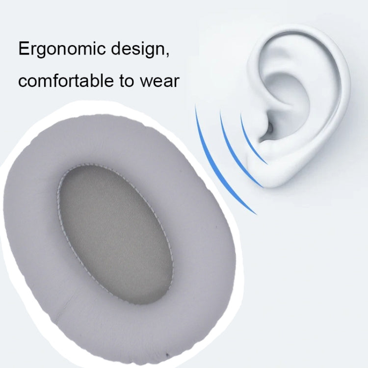 1pair For Razer Opus X Headphone Replacement Sponge Cover Ear Pad Accessories(Gray Leather)